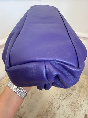 Mansur Gavriel Purple Leather Oversized Cloud Clutch