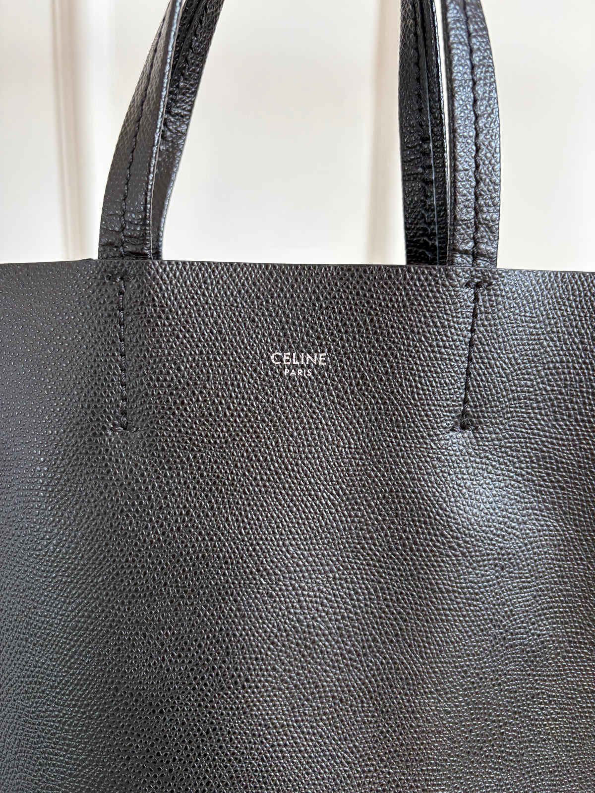 Celine Black Grained Leather Mini Tote Bag