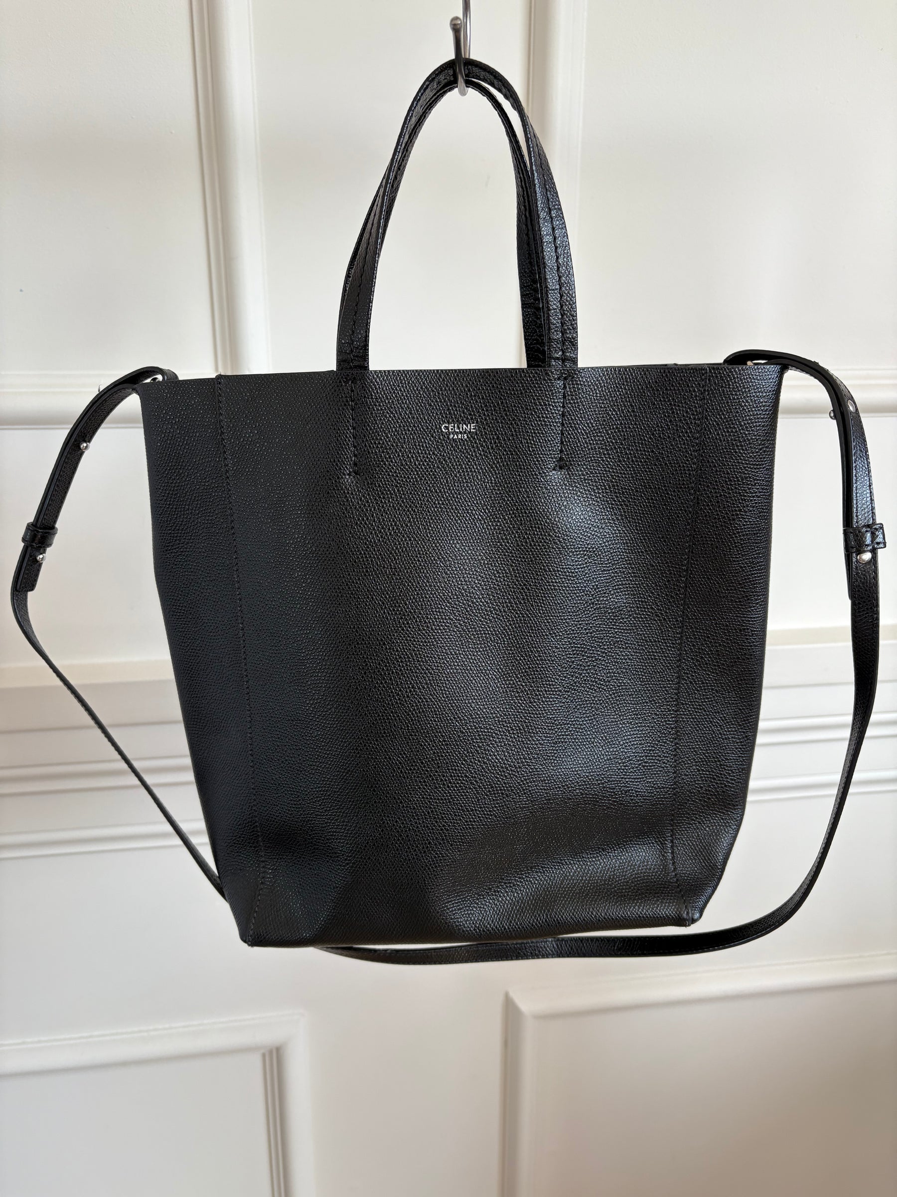 Celine Black Grained Leather Mini Tote Bag