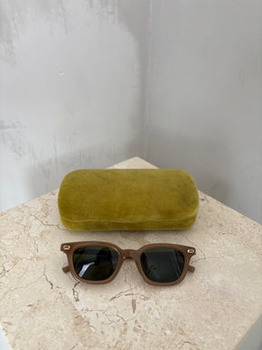 Gucci Taupe Rectangular Wayfarer Sunglasses