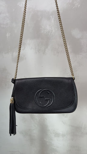 Gucci Soho Leather Chain Shoulder Bag Black