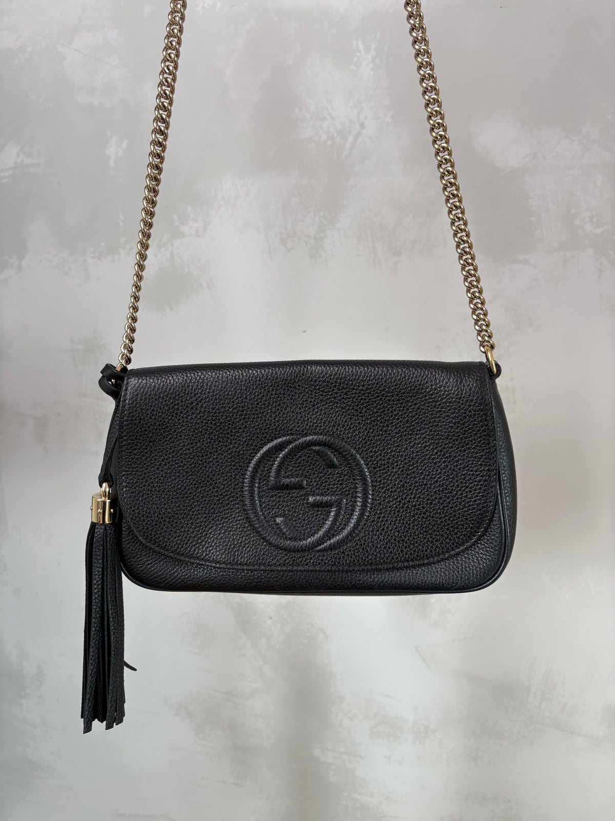Gucci Soho Leather Chain Shoulder Bag Black