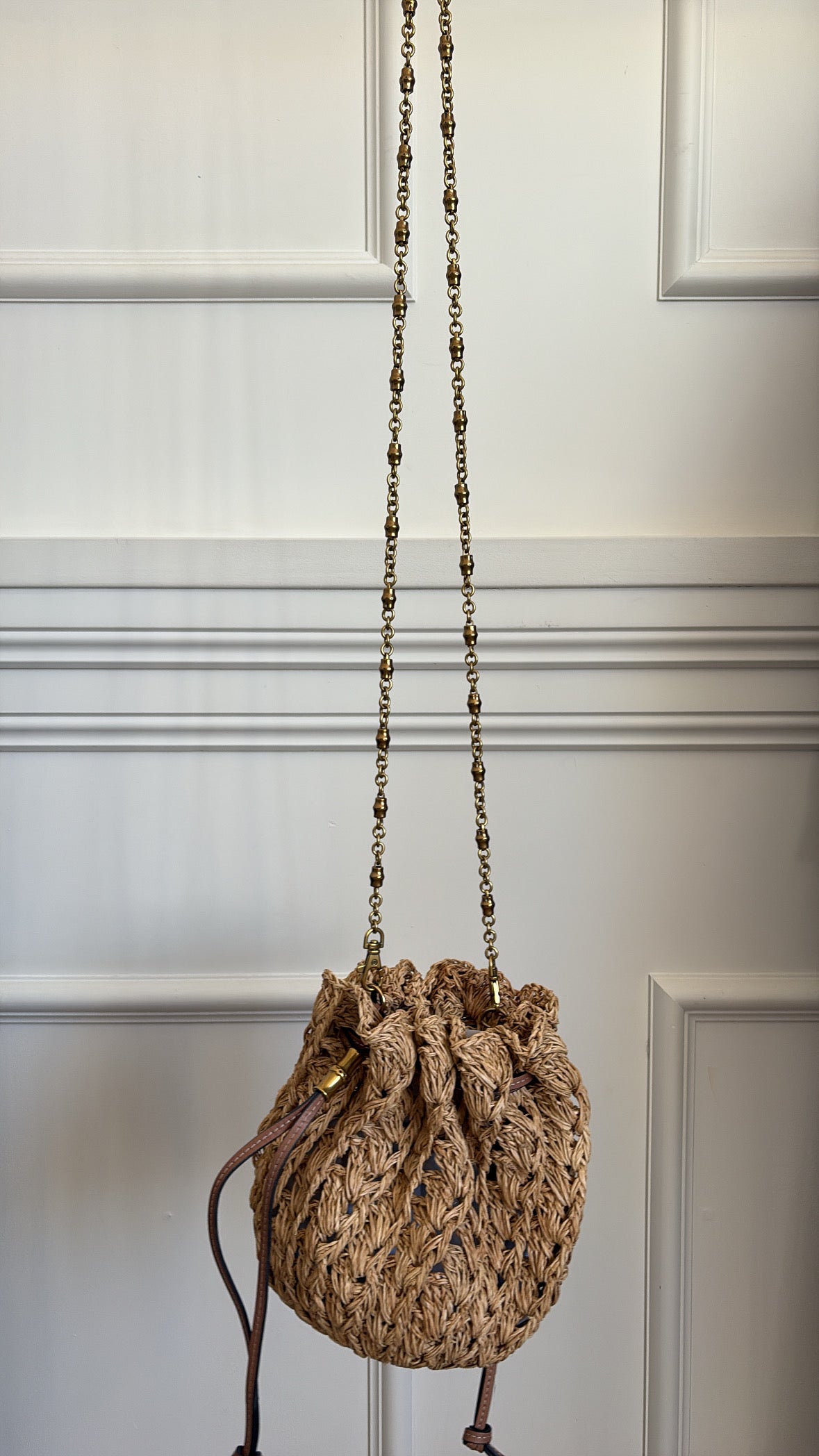 Zimmermann Raffia Chain Bucket Bag
