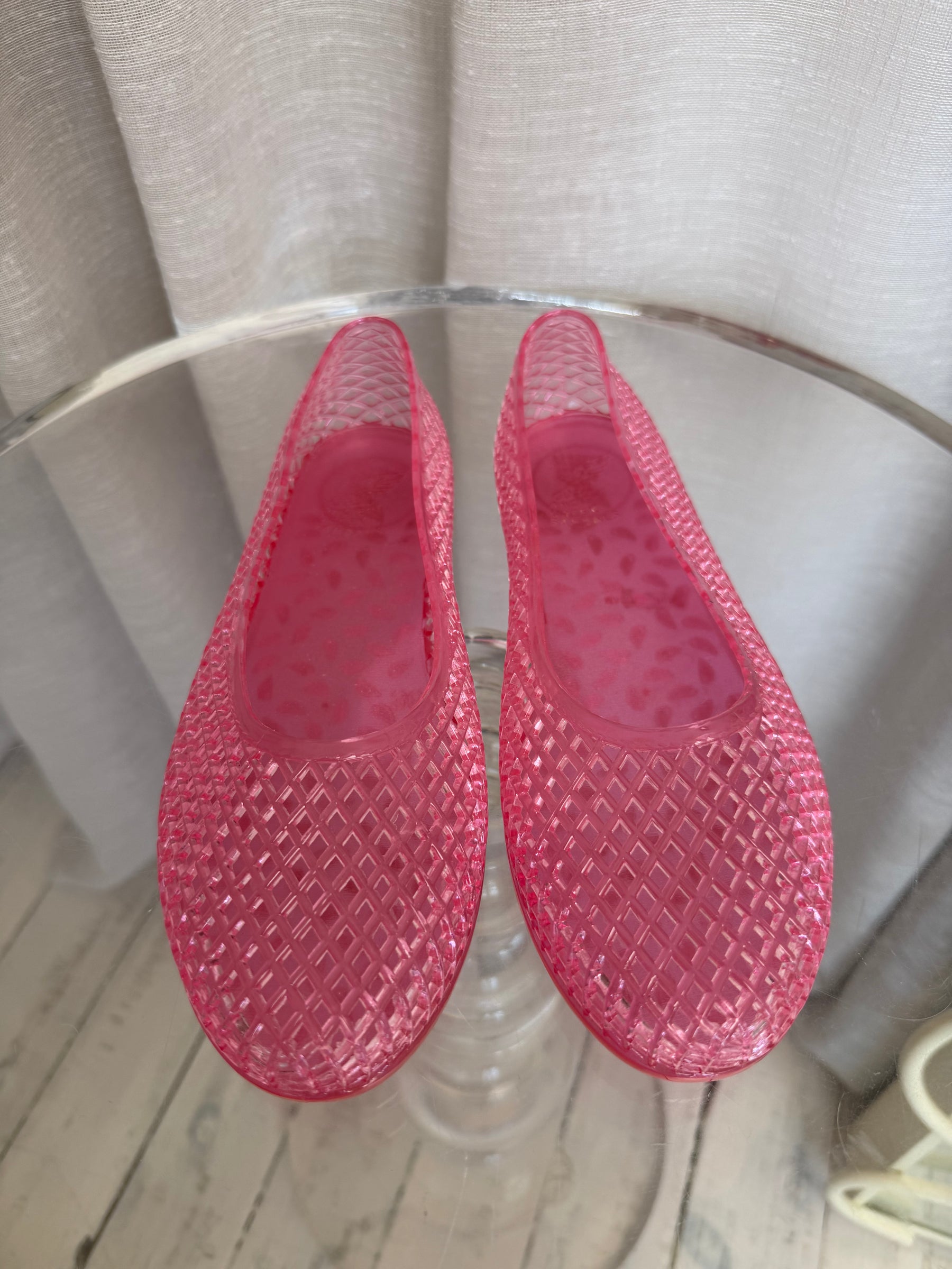 Ancient Greek Sandals Pink Jelly Flats, 36