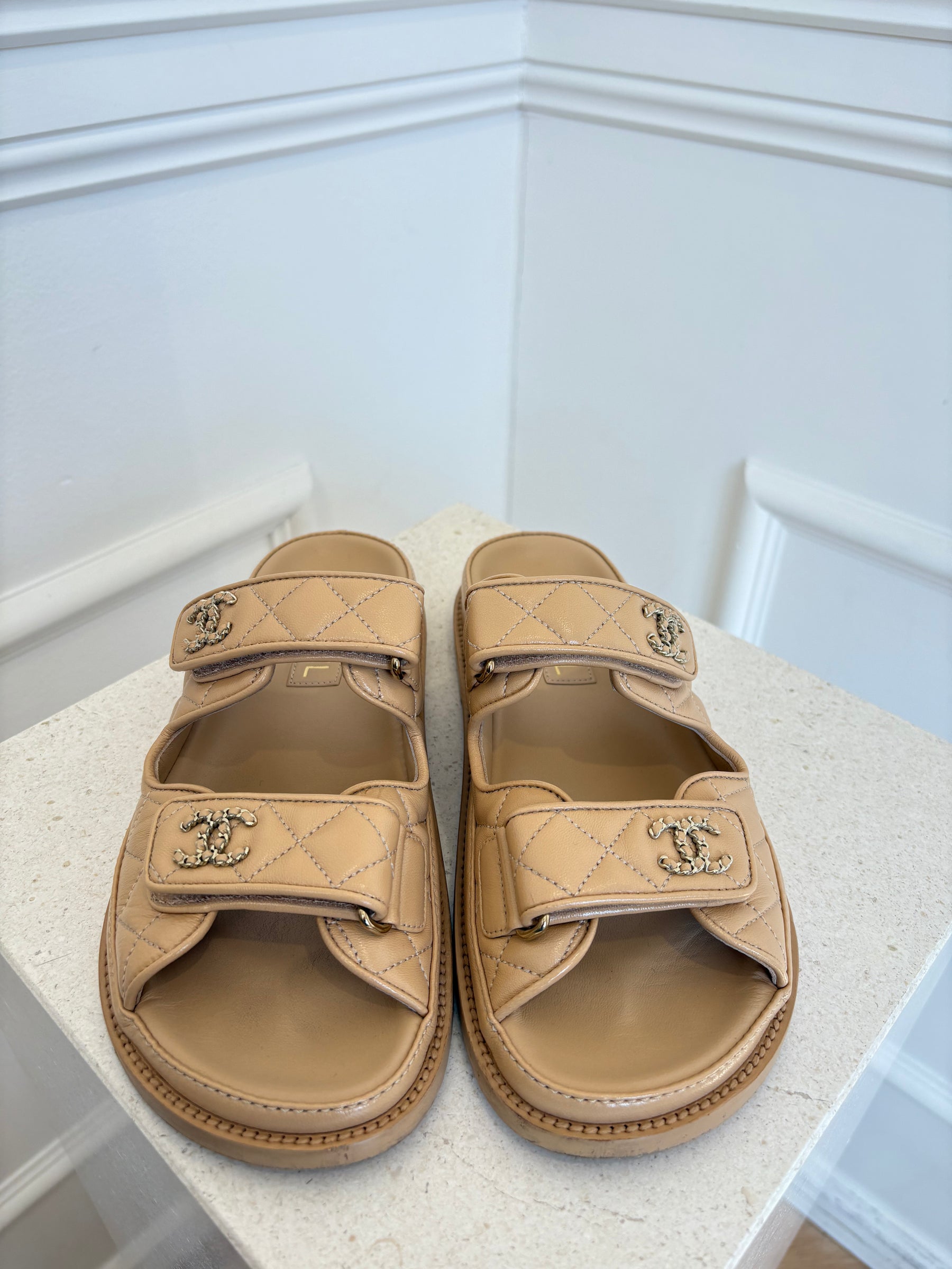 Chanel Beige Backless Dad Sandal, 36.5 C