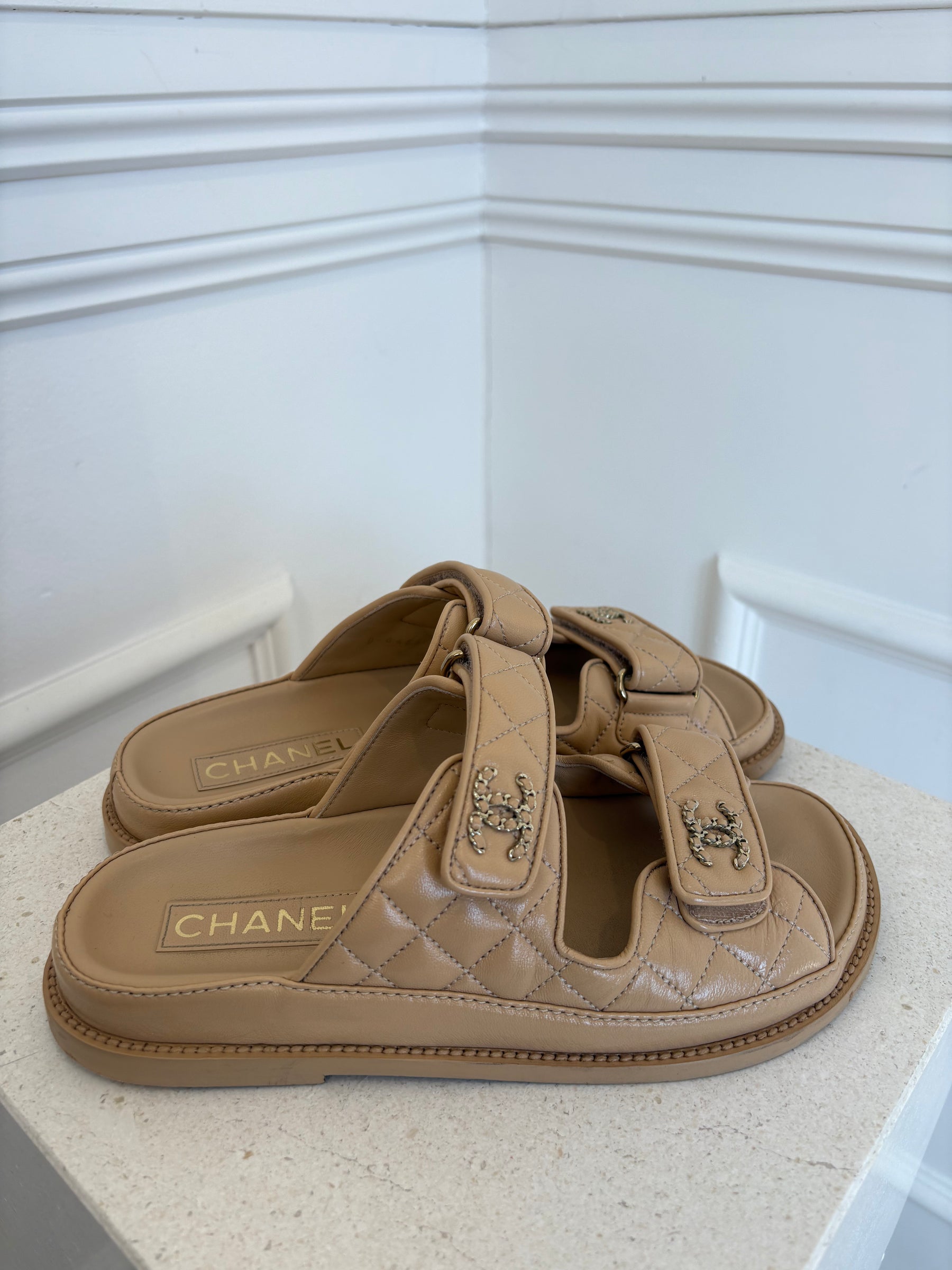 Chanel Beige Backless Dad Sandal, 36.5 C