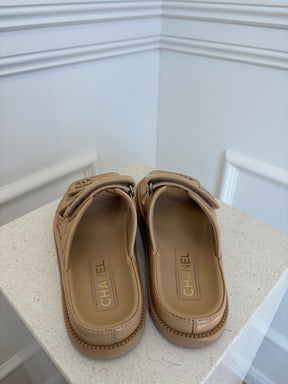 Chanel Beige Backless Dad Sandal, 36.5 C
