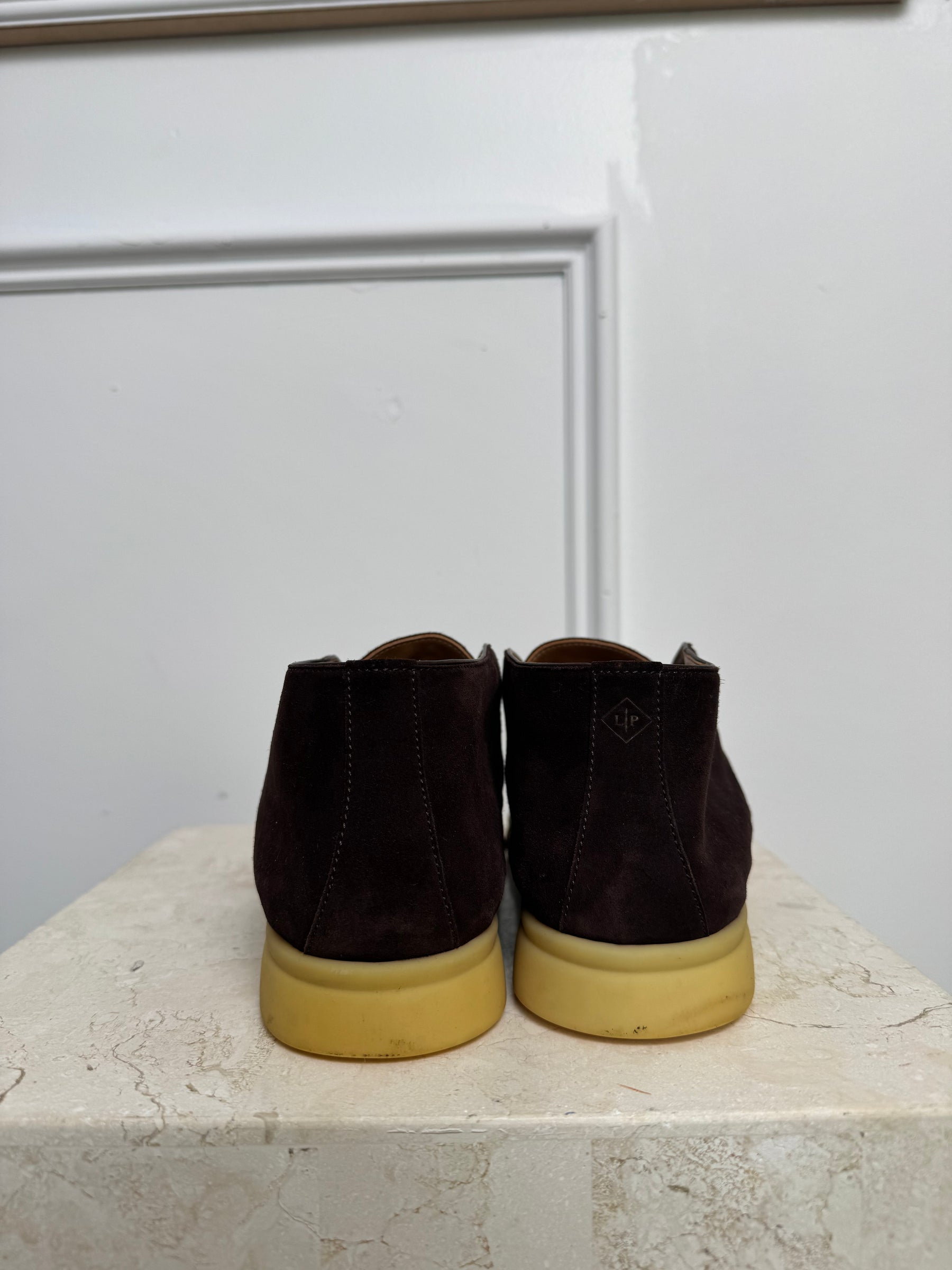 Loro Piana Chocolate Suede Open Walk Ankle Boot, 41