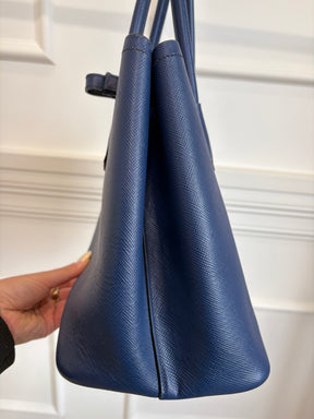 Prada Blue Saffiano Leather Double Bag