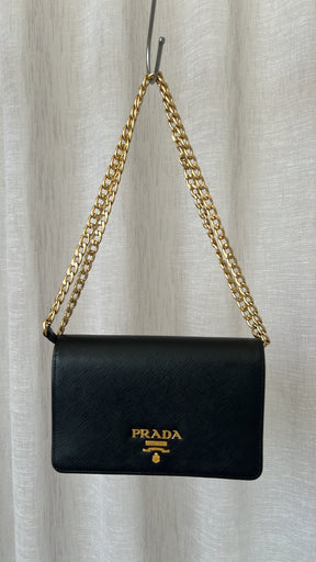 Prada Mini Saffiano WOC Leather Bag