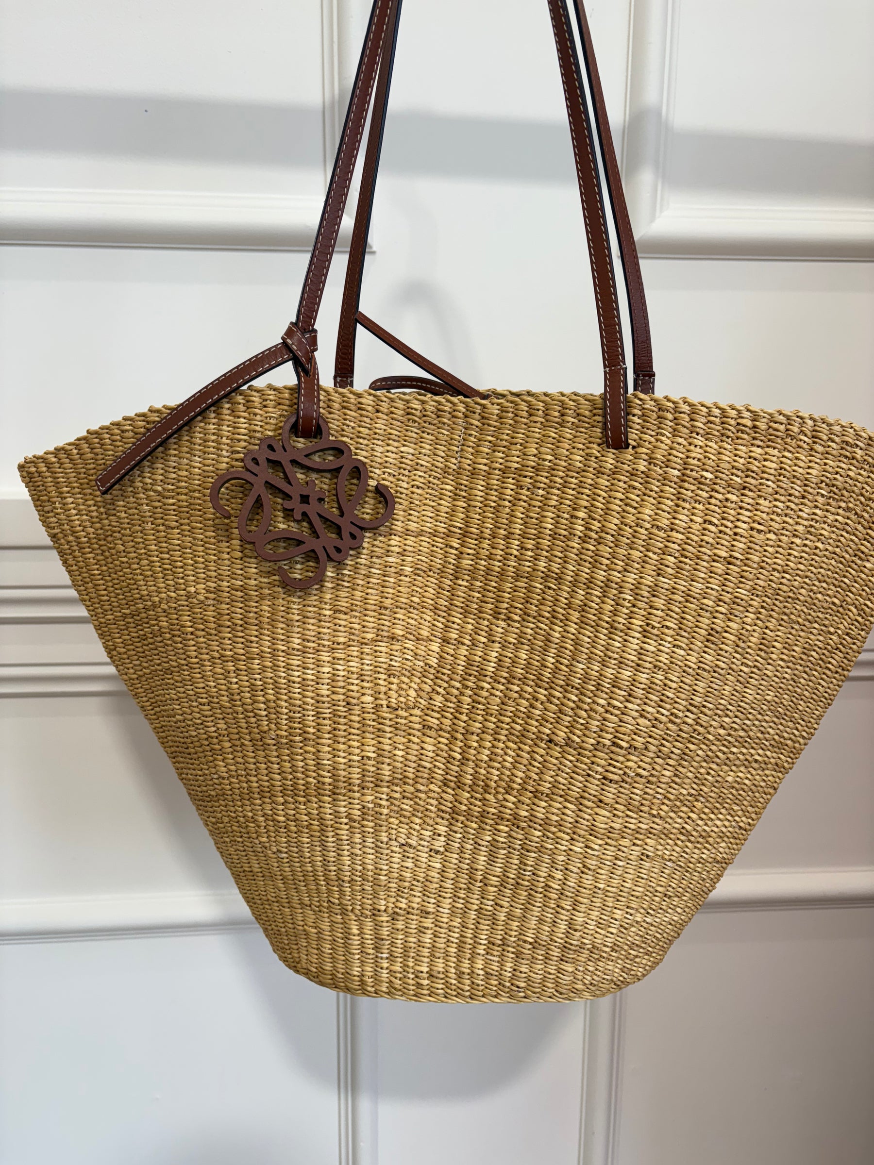 Loewe Natural Raffia Large Shell Tote