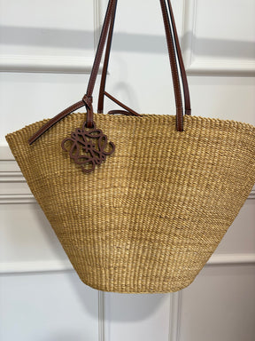 Loewe Natural Raffia Large Shell Tote