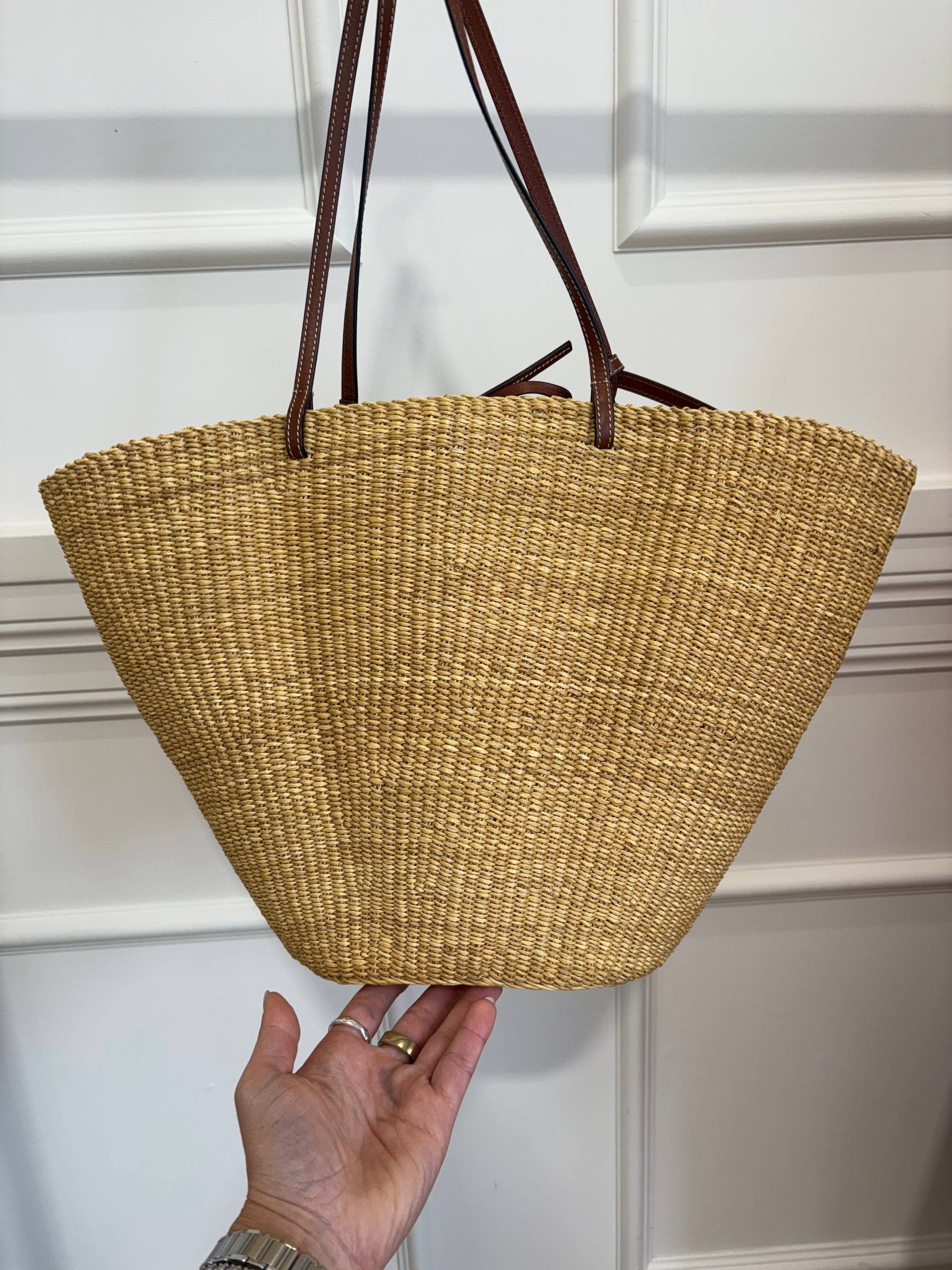 Loewe Natural Raffia Large Shell Tote