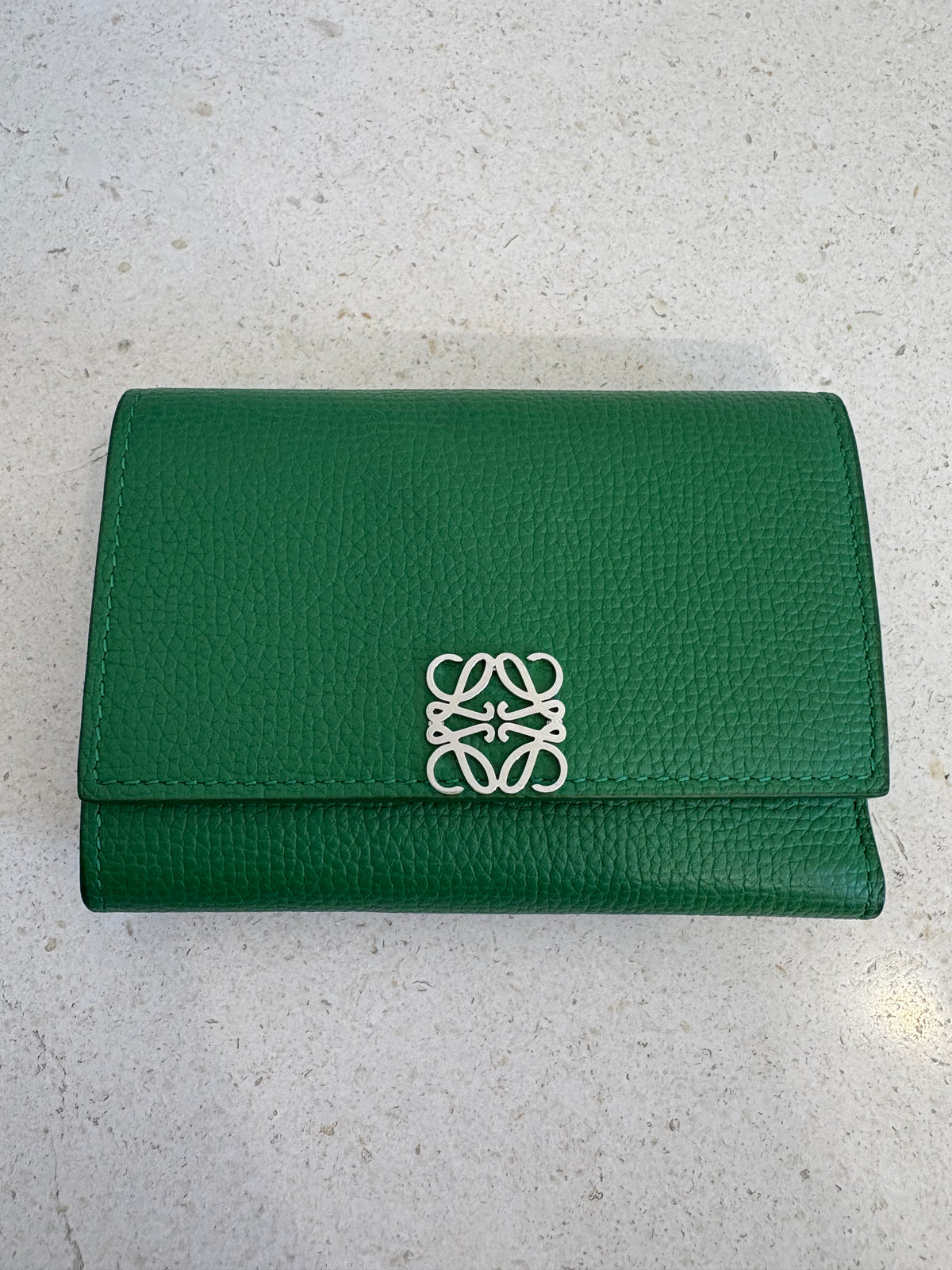 Loewe Green Leather Trifold Wallet