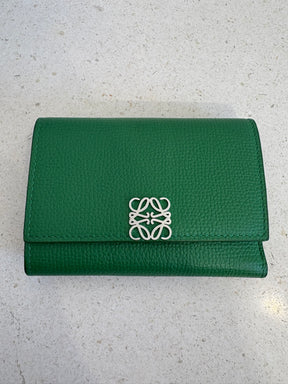 Loewe Green Leather Trifold Wallet