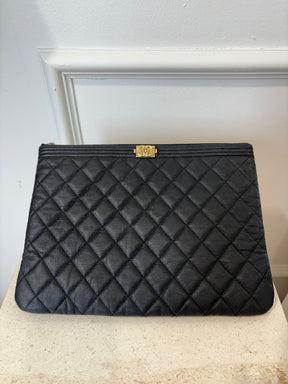 Chanel Boy Leather  Clutch