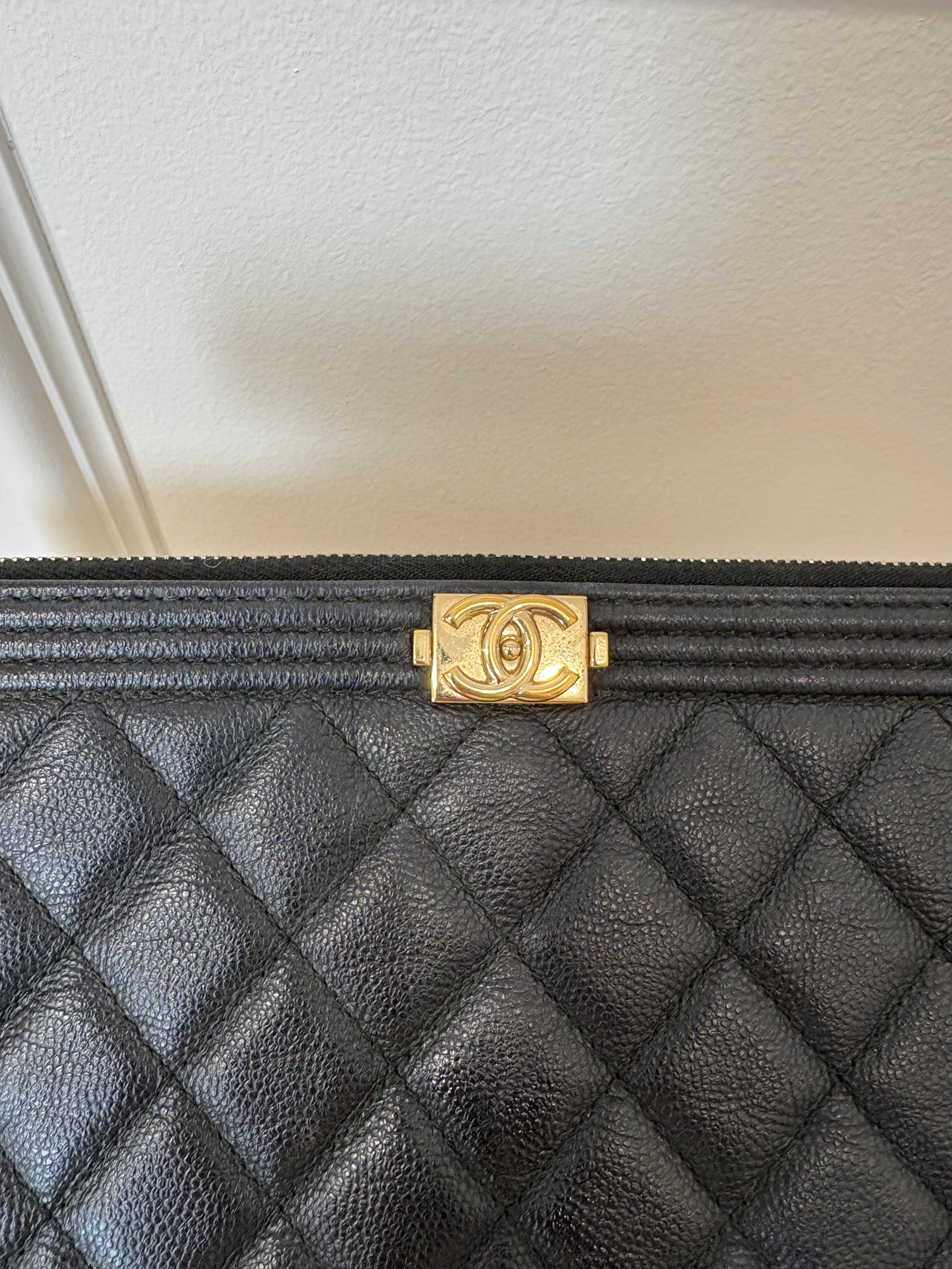 Chanel Boy Leather  Clutch