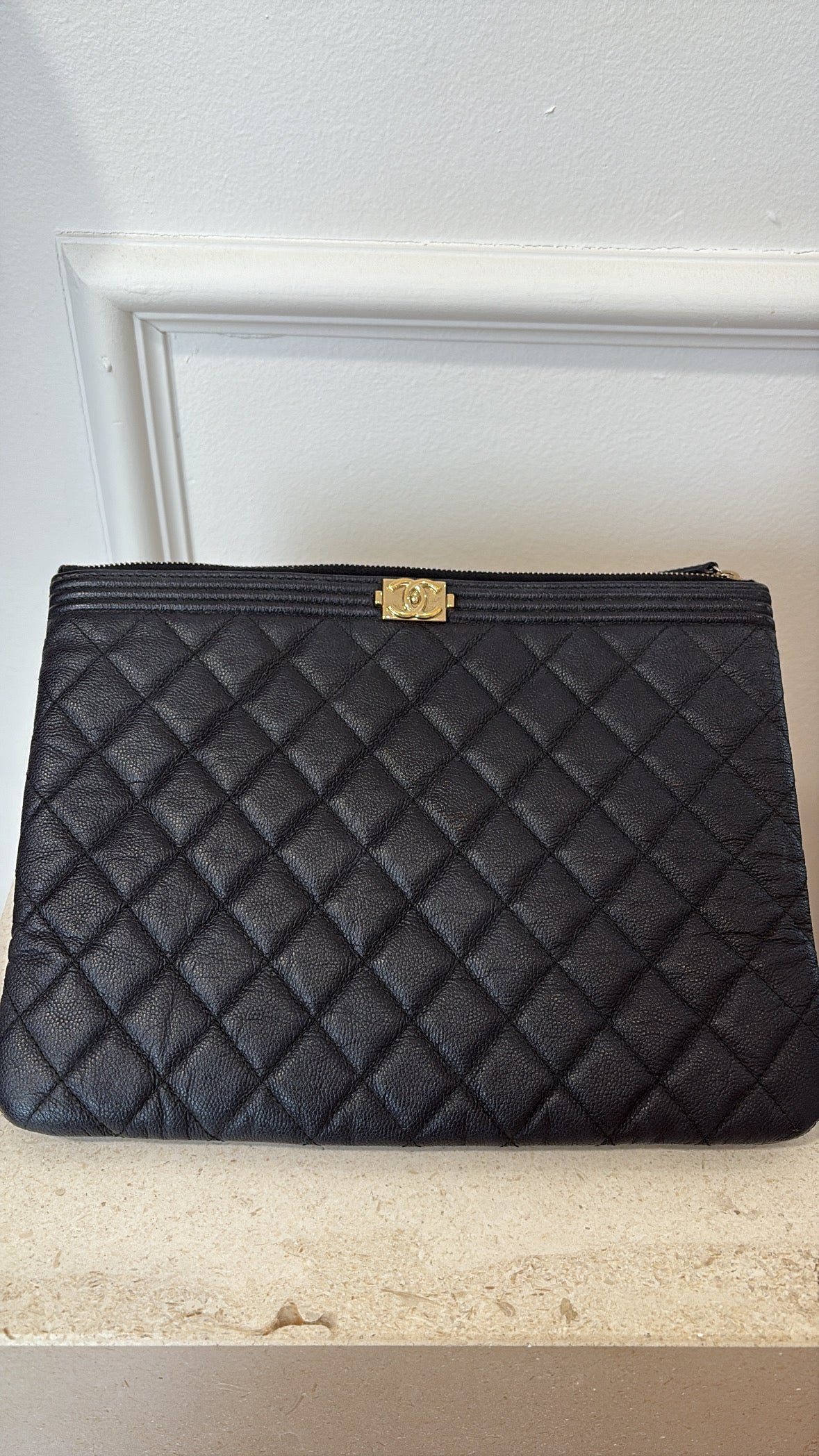 Chanel Boy Leather  Clutch