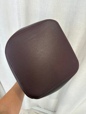 Loewe Pebble Embellished Leather Bucket Bag Burgundy, Medium