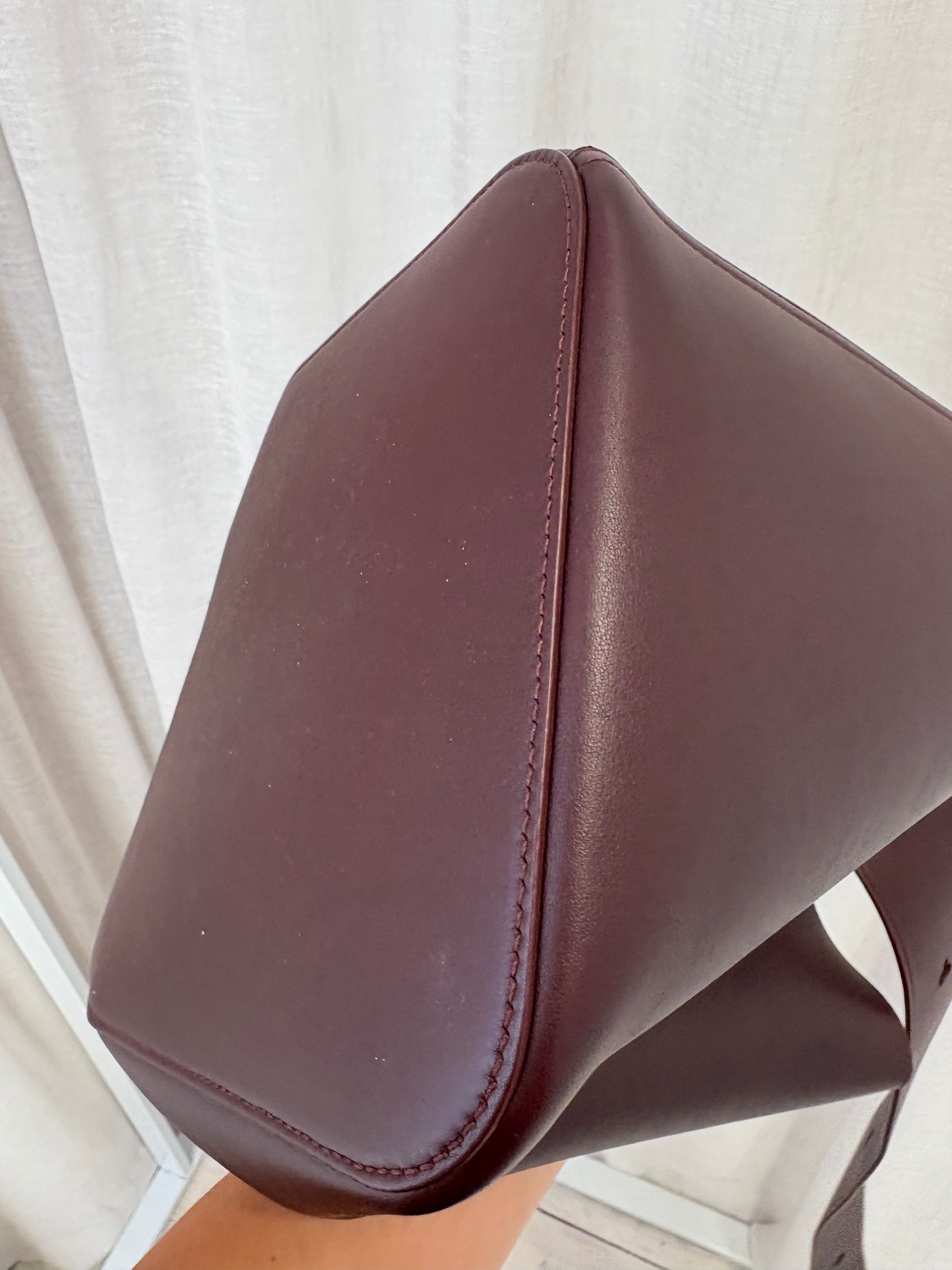 Loewe Pebble Embellished Leather Bucket Bag Burgundy, Medium