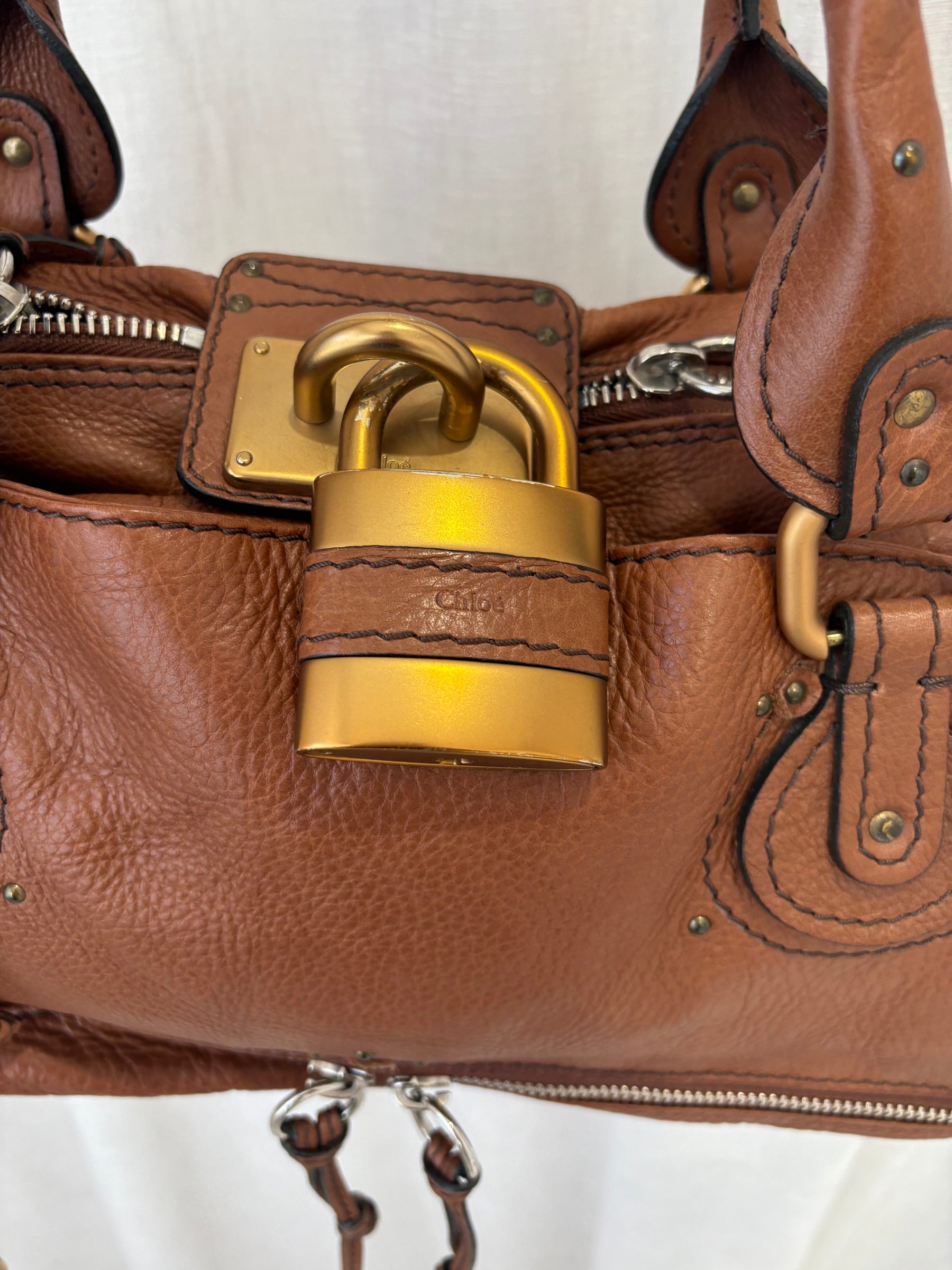 Chloé Tan Leather Paddington Shoulder Bag