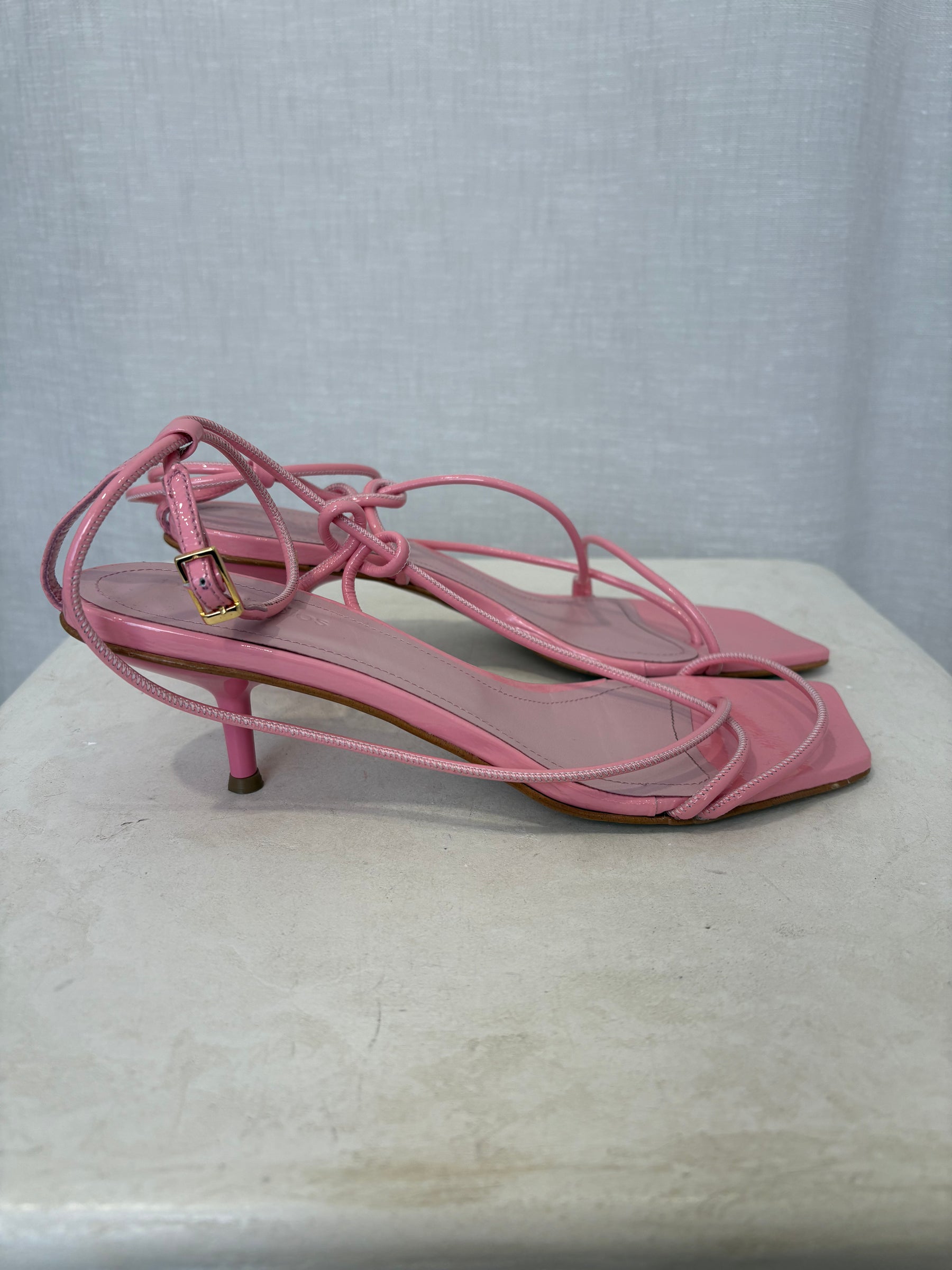 DOF Studios Caterina Pink Patent Sandals, 40