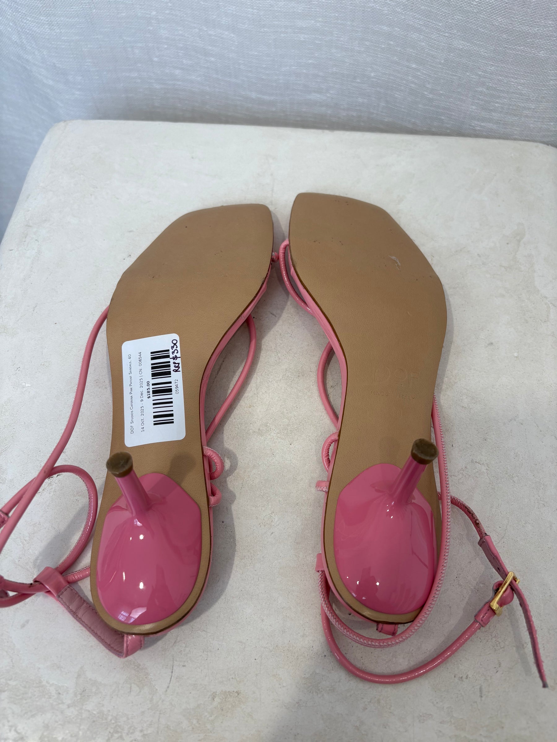 DOF Studios Caterina Pink Patent Sandals, 40