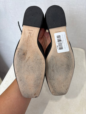 Aeyde Black Mary Jane Leather Shoes, 37