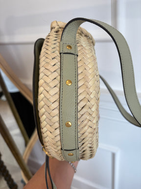 Chloé Raffia and Sage Leather Macie Bag