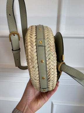 Chloé Raffia and Sage Leather Macie Bag