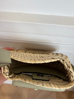 Chloé Raffia and Sage Leather Macie Bag