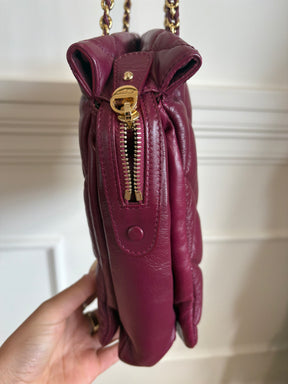 Salvatore Ferragamo Plum Quilted Leather Shoulder Tote