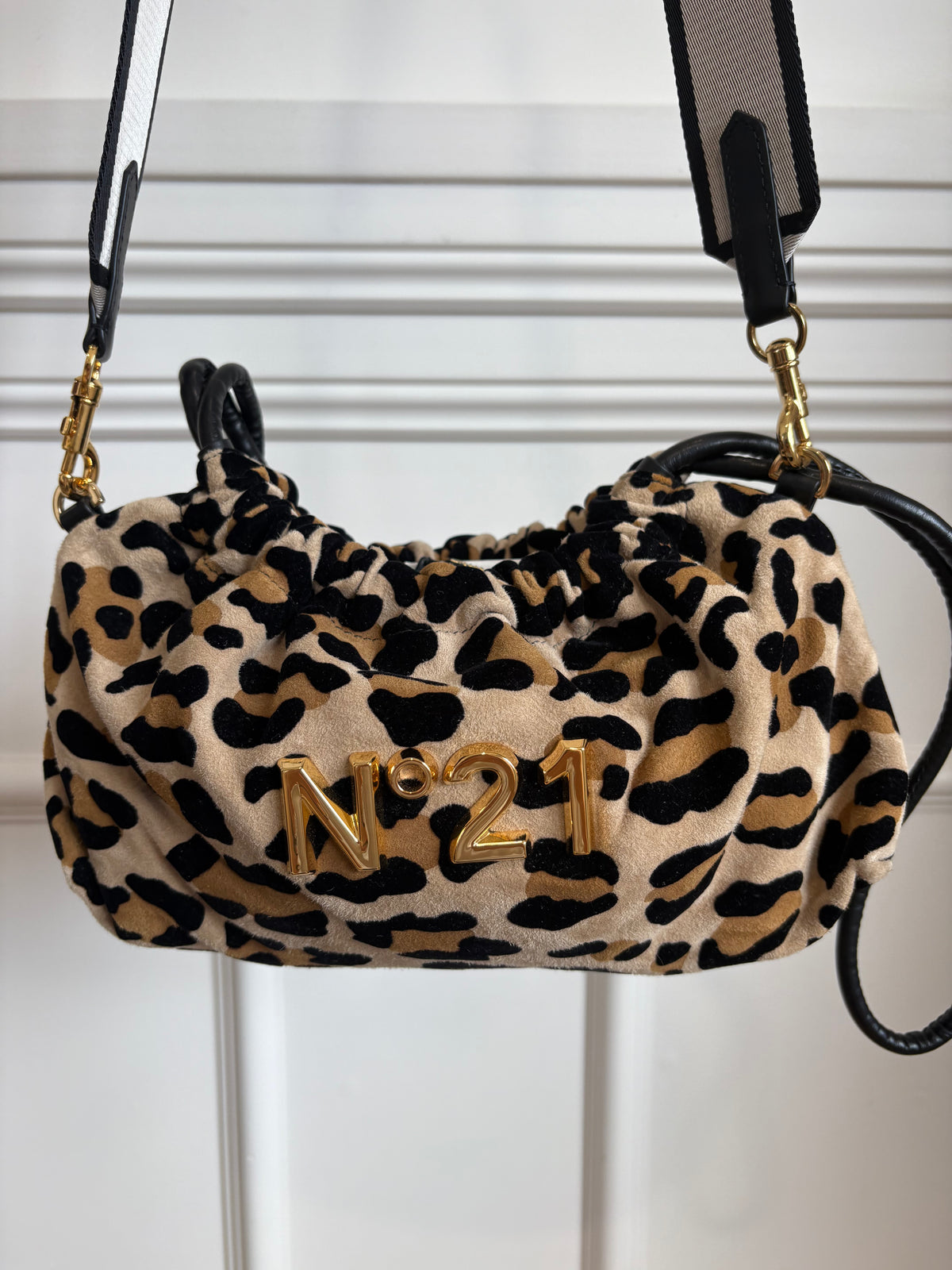 N 21 Leopard Logo Drawstring Pouch Bag