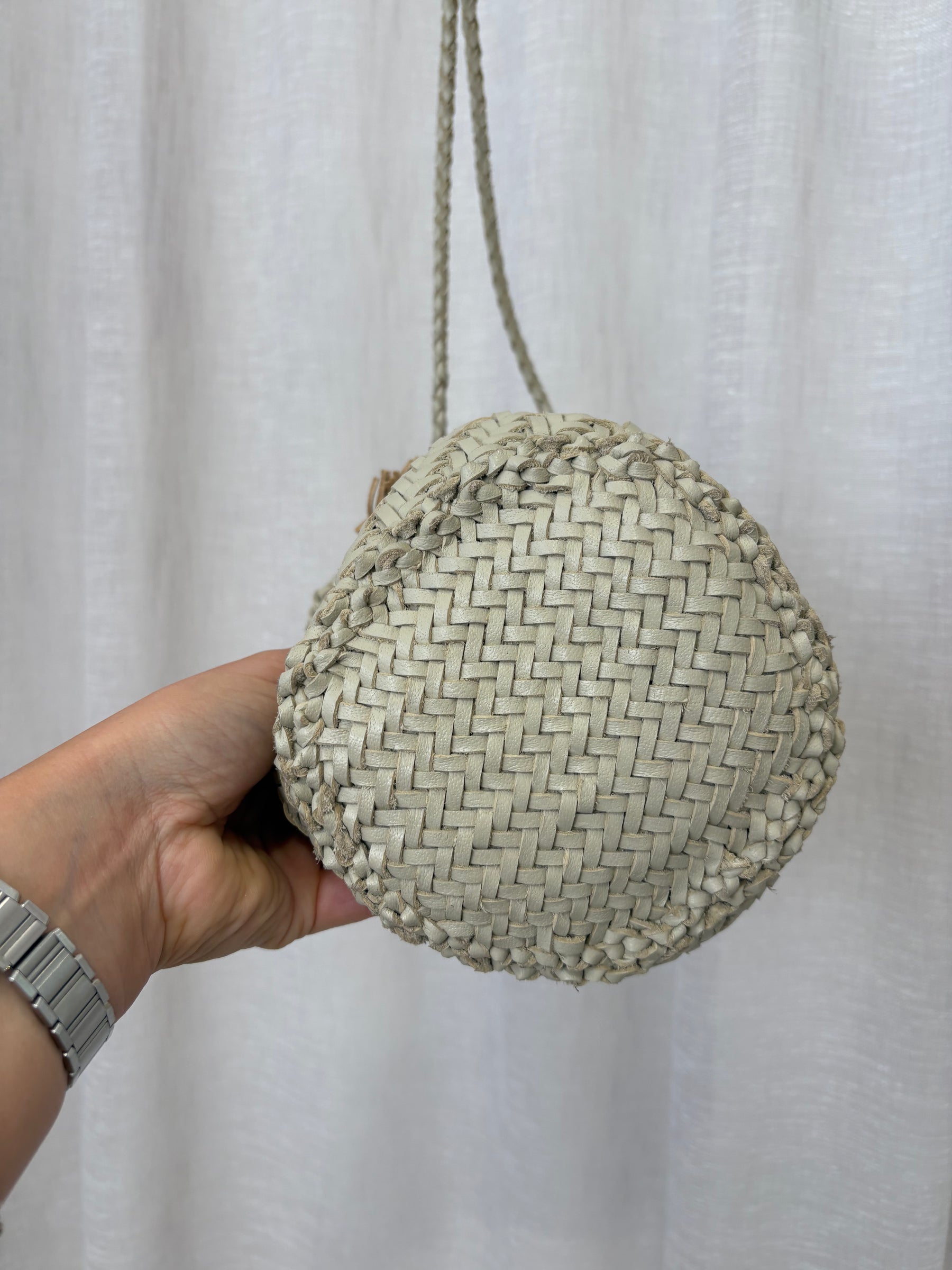 dragon diffusion Stone Woven Leather Bucket Bag