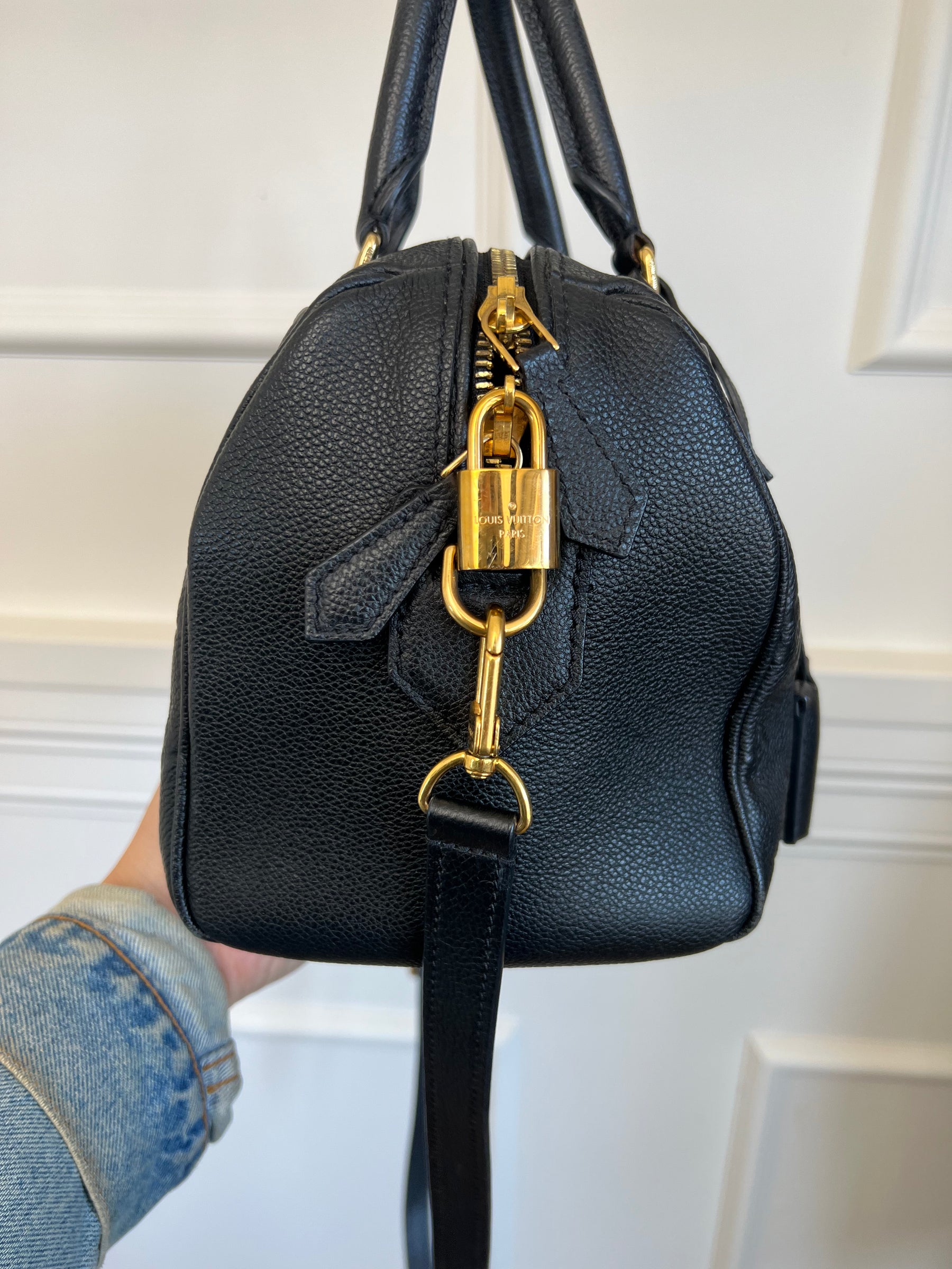 Louis Vuitton Black Empreinte Leather Speedy 25