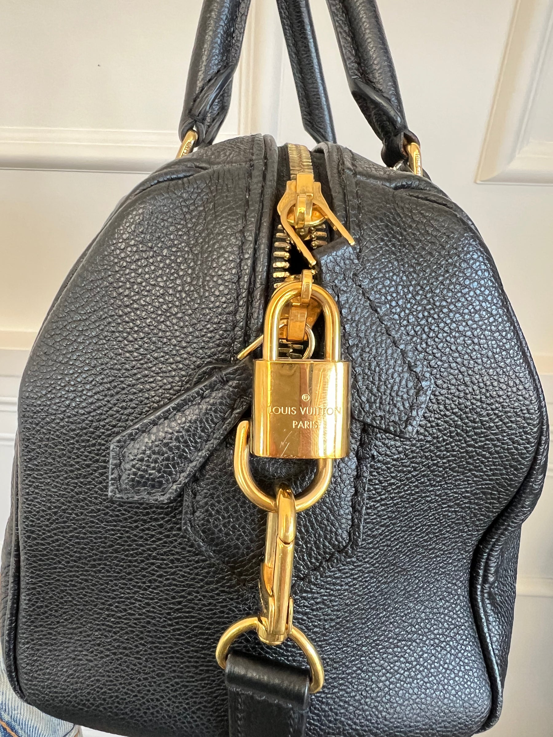 Louis Vuitton Black Empreinte Leather Speedy 25