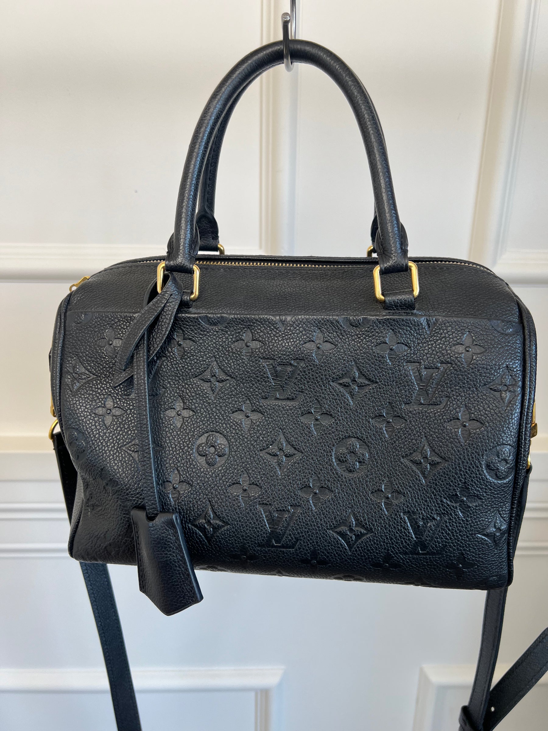 Louis Vuitton Black Empreinte Leather Speedy 25