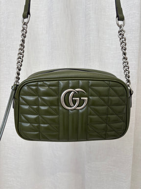 Gucci Khaki Quilted Marmont Camera Bag