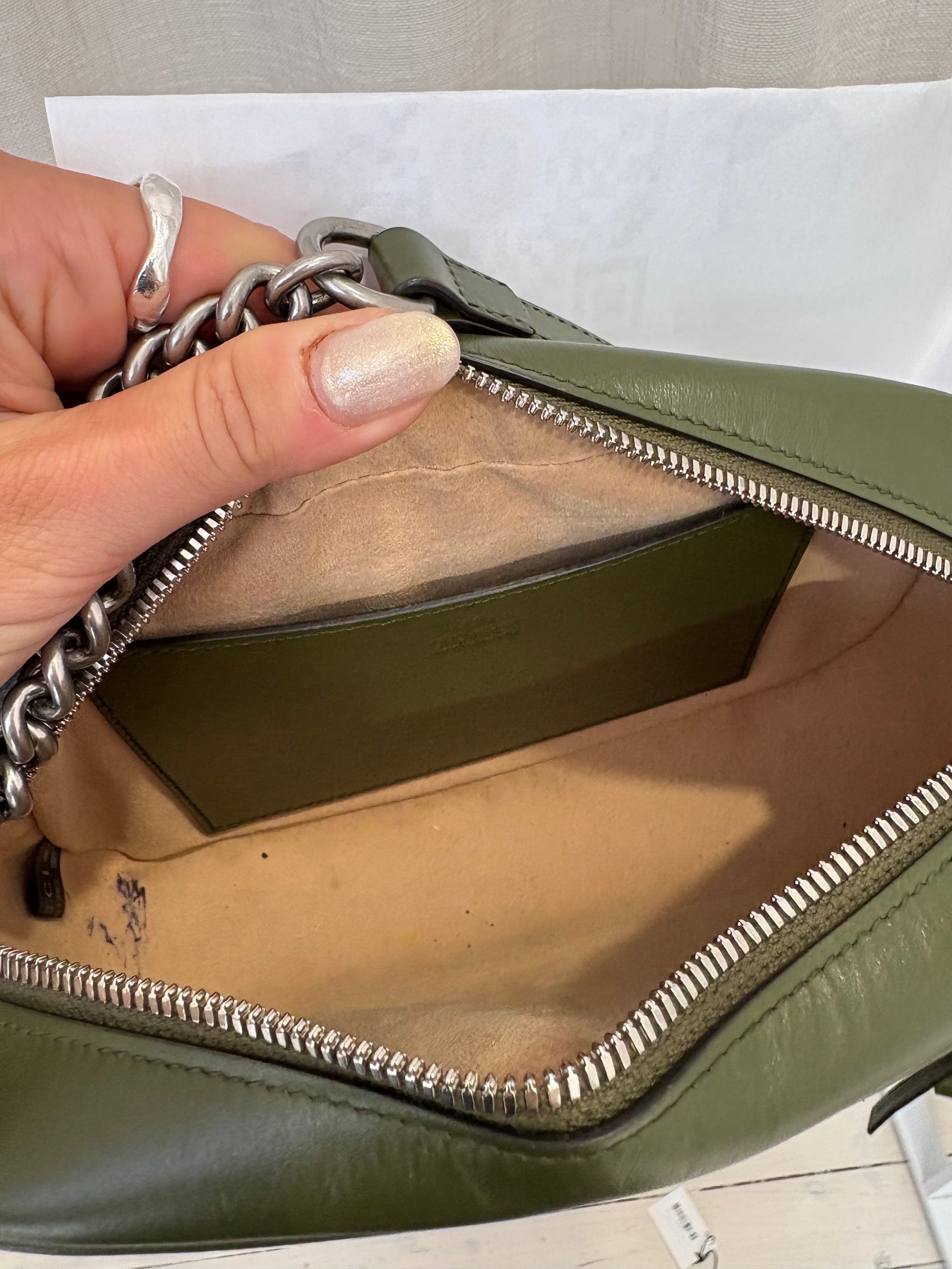 Gucci Khaki Quilted Marmont Camera Bag