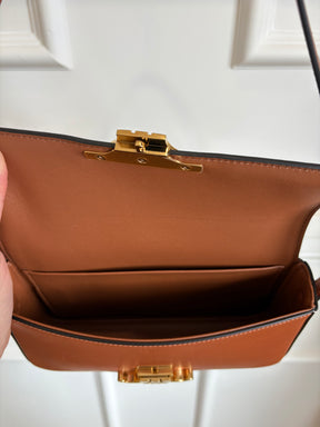 Celine Tan Leather Claude Triomphe Shoulder Bag