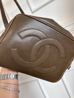 Chanel Chocolate Brown Grained Leather Bucket Bag