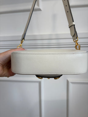 Gucci White Horsebit 1955 Medium Shoulder Bag