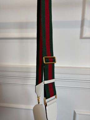 Gucci White Horsebit 1955 Medium Shoulder Bag