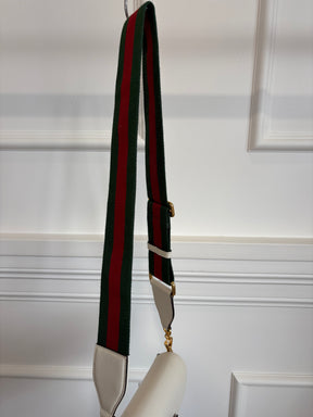 Gucci White Horsebit 1955 Medium Shoulder Bag