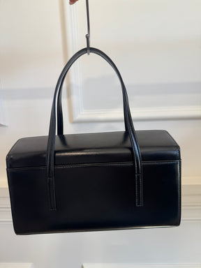 Givenchy Black Leather Top Handle Structured Bag