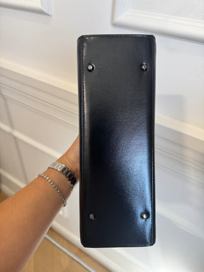 Givenchy Black Leather Top Handle Structured Bag