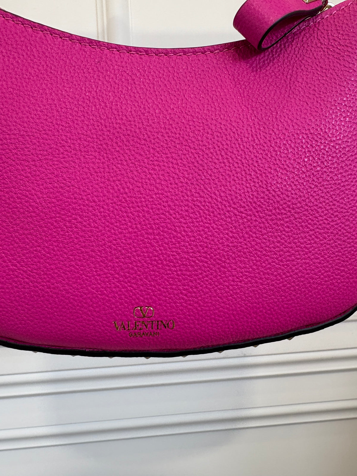 Valentino Garavani Pink Leather Rockstud Mini Shoulder Bag