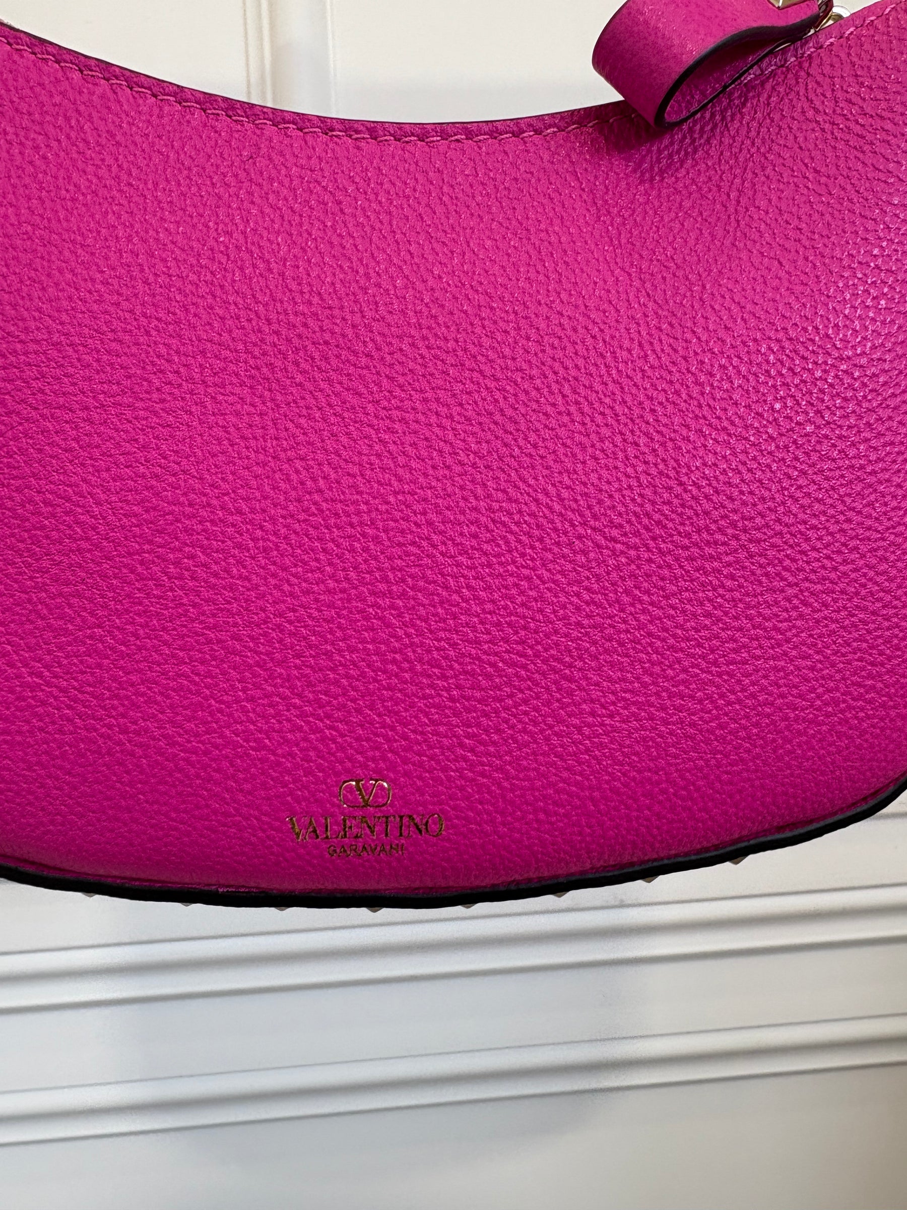 Valentino Garavani Pink Leather Rockstud Mini Shoulder Bag