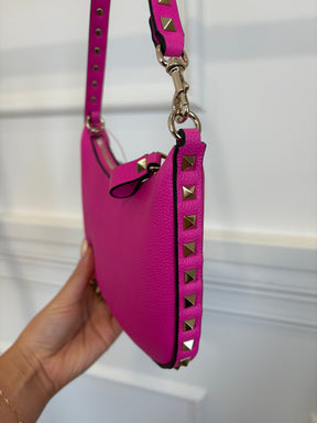 Valentino Garavani Pink Leather Rockstud Mini Shoulder Bag