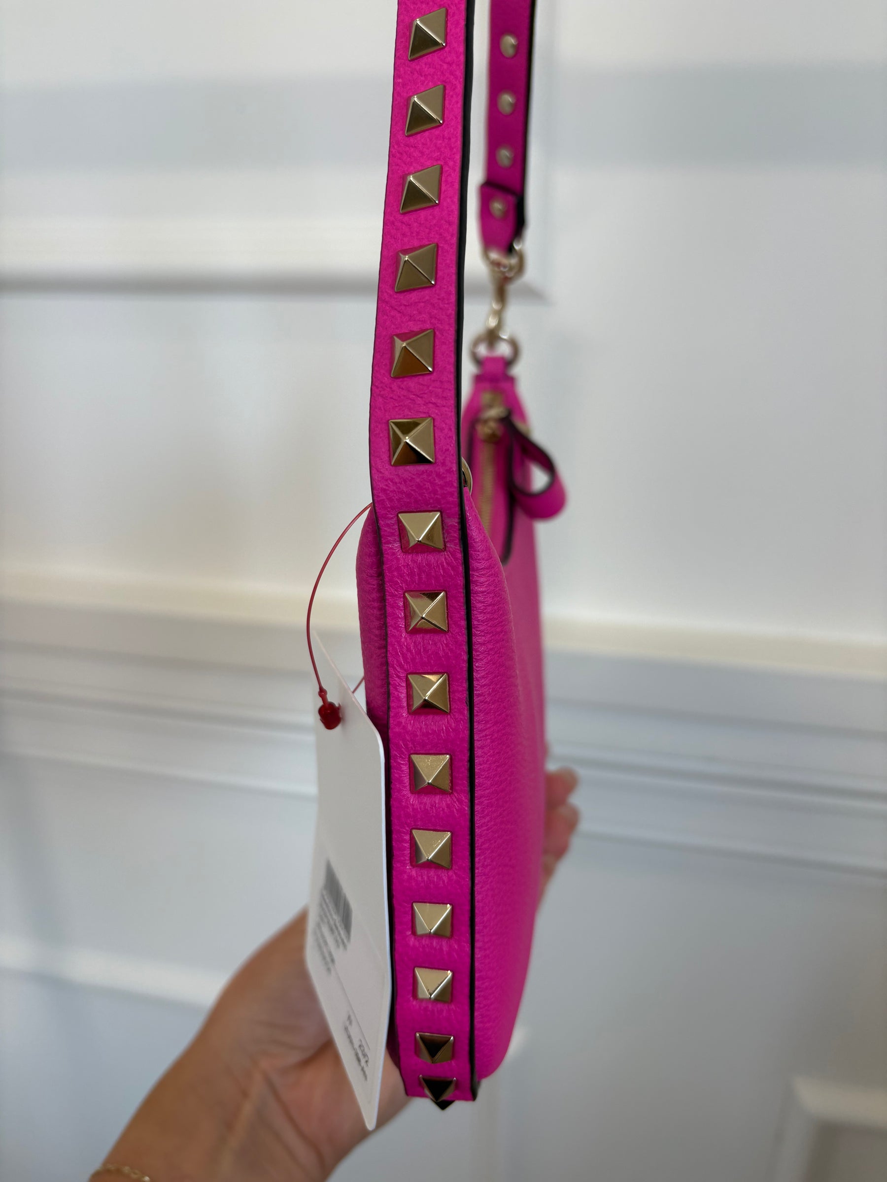 Valentino Garavani Pink Leather Rockstud Mini Shoulder Bag